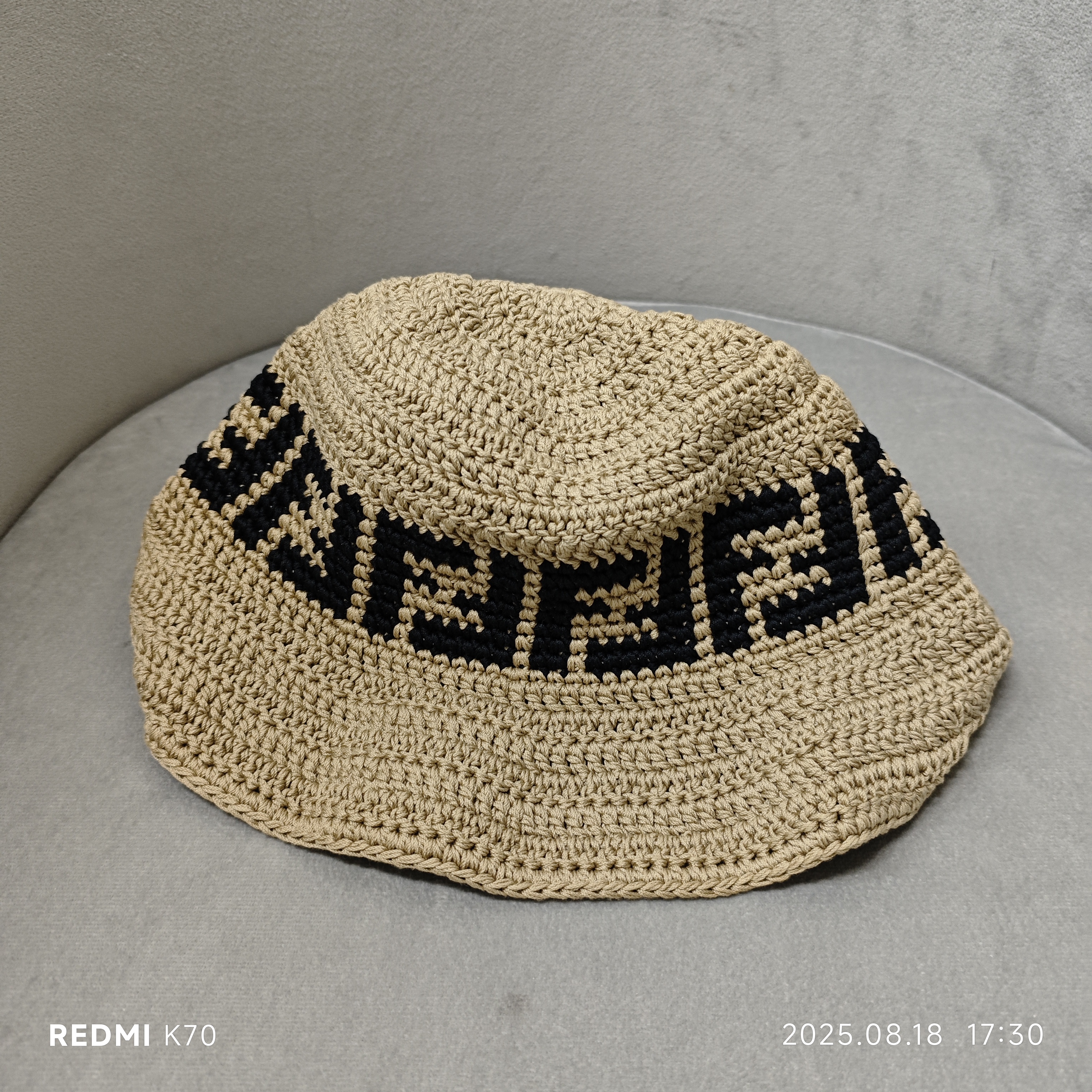 95新 FENDI/芬迪 编织logo帽子58cm/250818SJD5J07