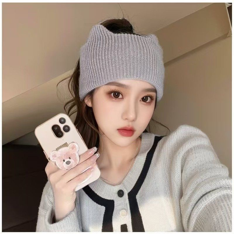 【福利】明星网红款山羊绒针织发带女运动宽边发饰可爱猫耳朵头套