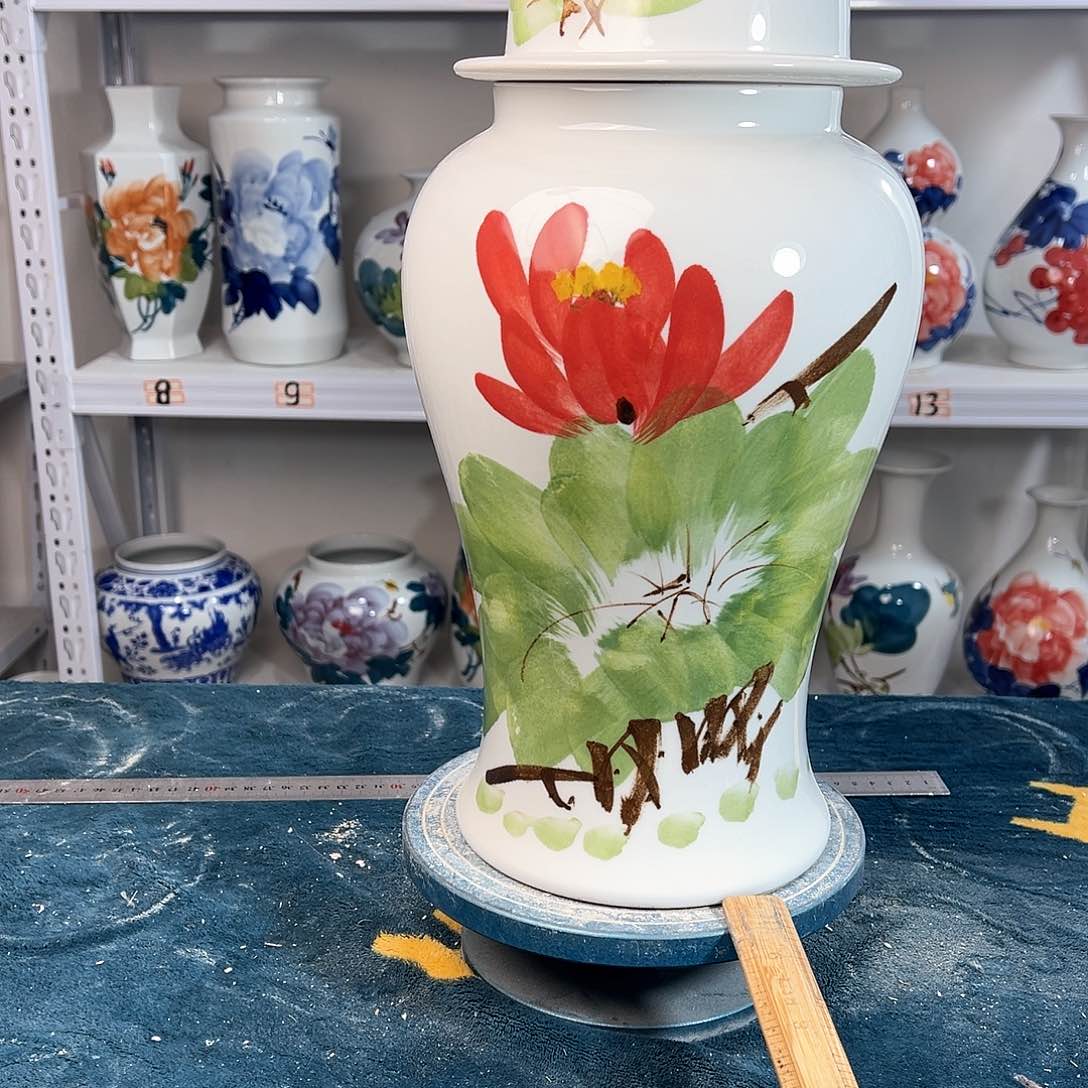 摆件景德镇陶瓷将绿鸟