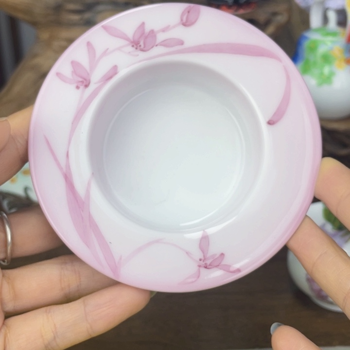 杯香炉手绘釉下彩