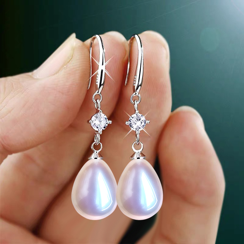 925银耳饰 正品s925纯银极光珍珠耳环女2026年爆款高级感耳坠耳饰