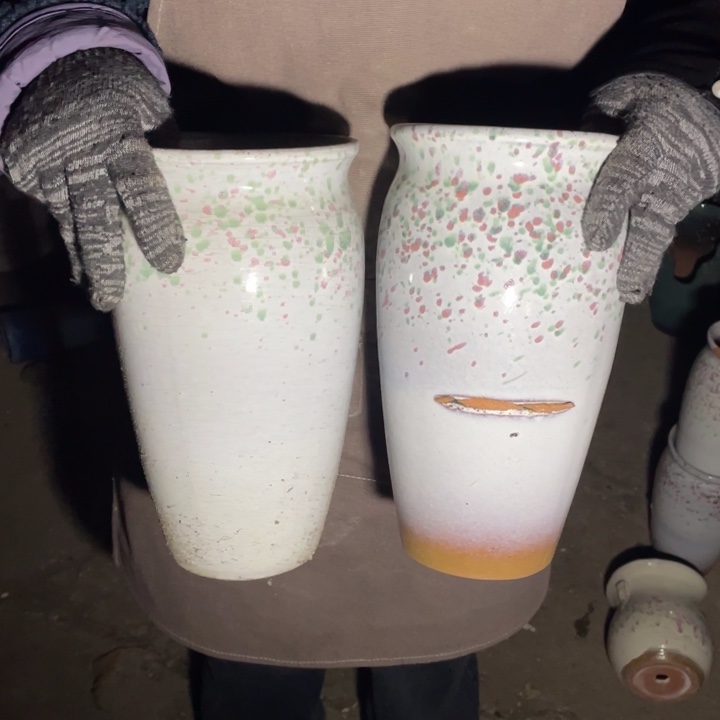 紫砂花盆口14高27瑕疵瑕疵