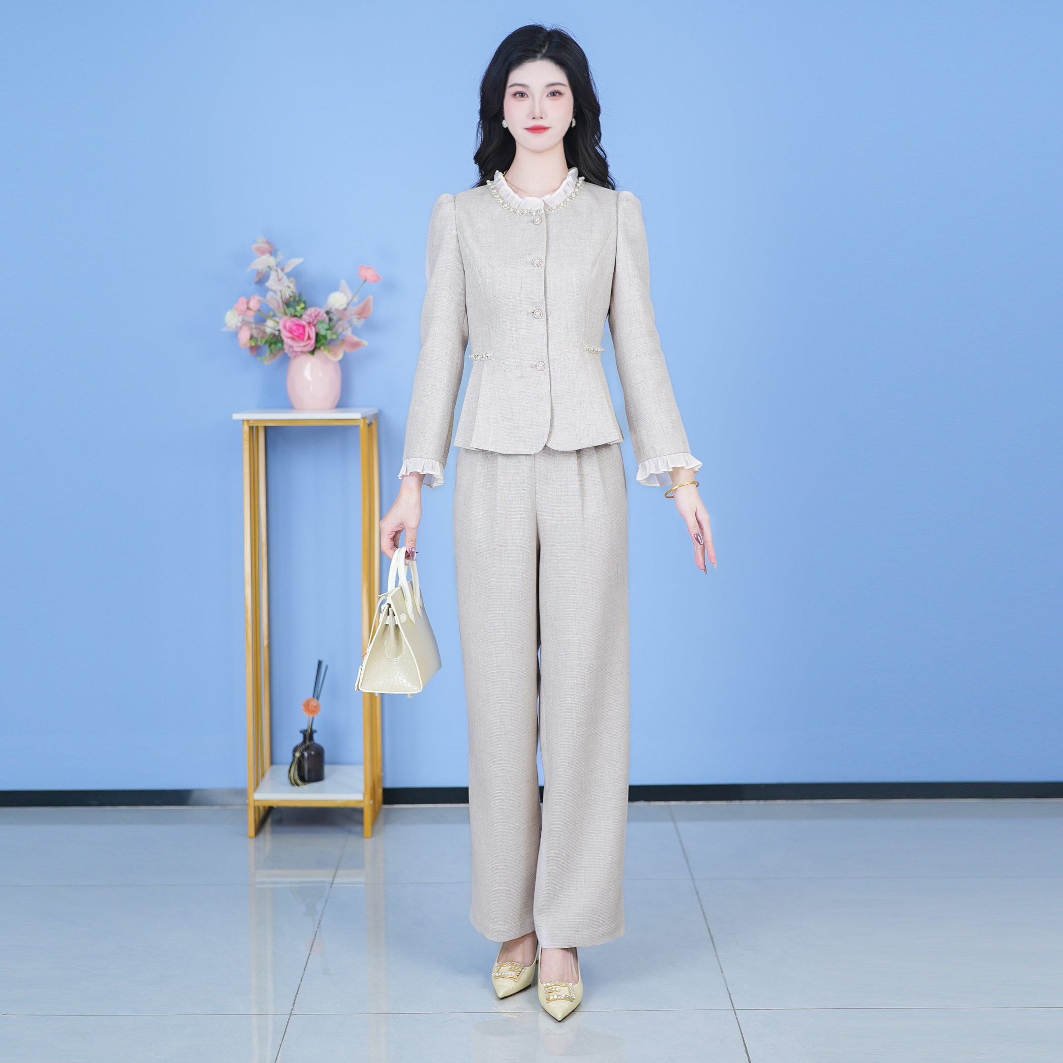 【SJYH037】春季新款套装两件套时尚优雅减龄洋气套装气质长袖