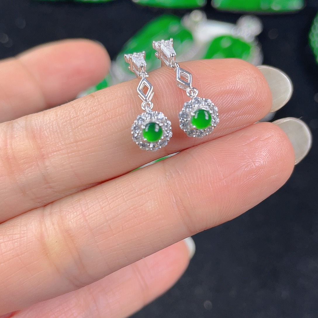 翡翠吊坠(不含链)银S925镶嵌