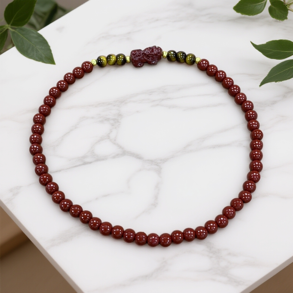 含辰砂工艺品朱砂双圈手串-无礼盒A019