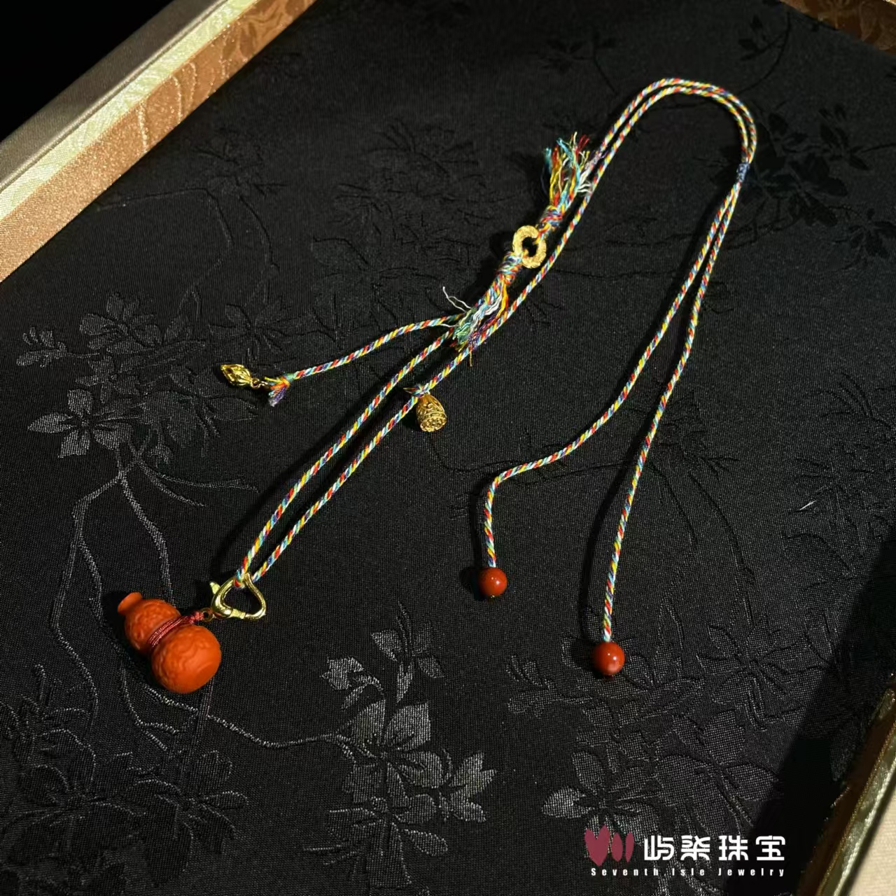 【要努力】A1204 玛瑙银925镶嵌 南红葫芦小莲蓬颈饰