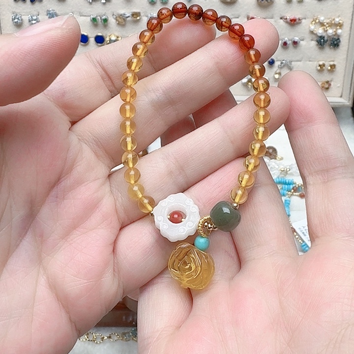 琥珀手链未镶嵌手链