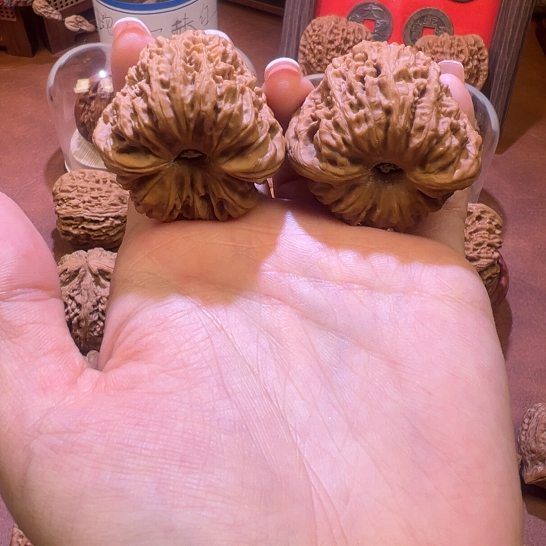 核桃手串/手链拉丝凹底南疆石卡39