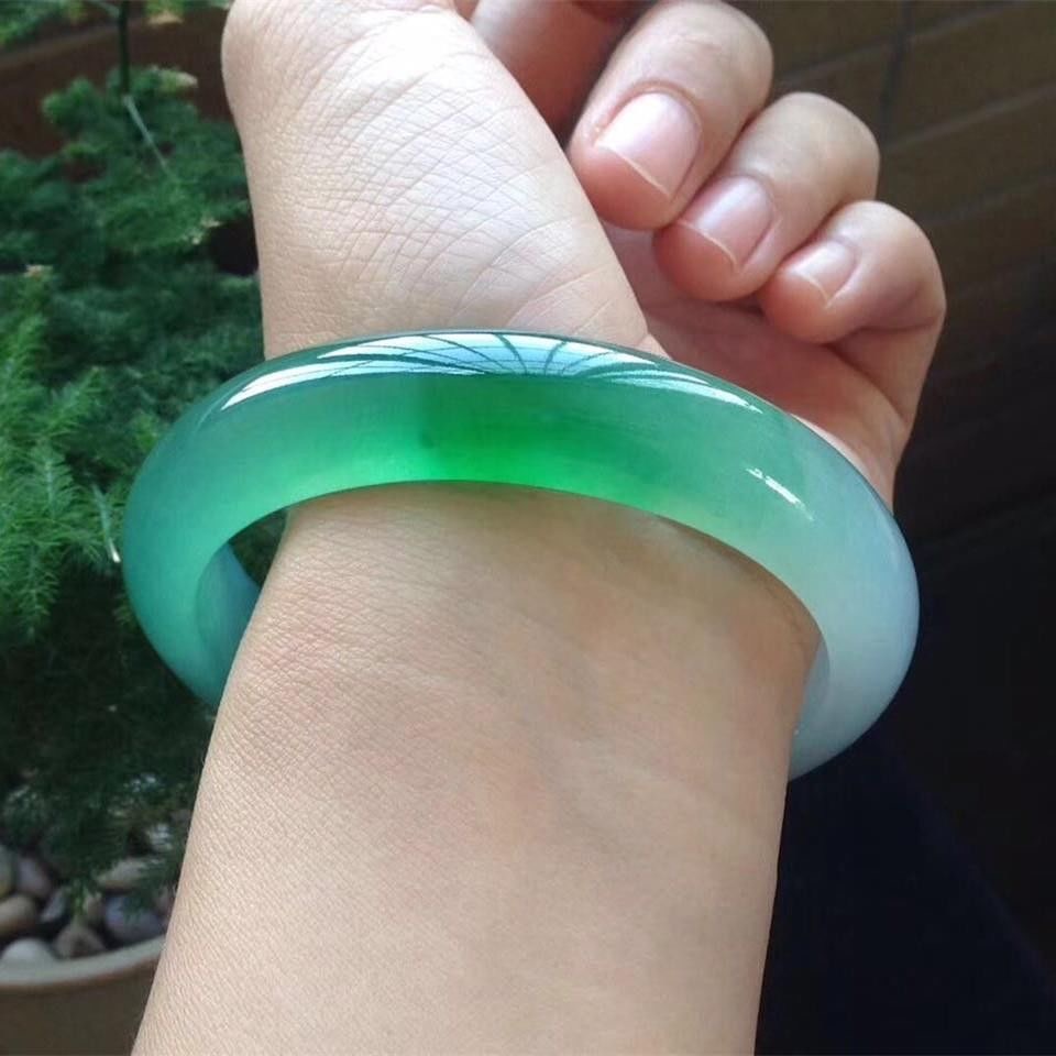 非金属玻璃手镯 手镯饰品天然手镯女生手镯阳绿手镯子