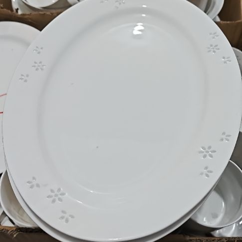 瓷玲珑白色12寸鱼盘3个微瑕疵