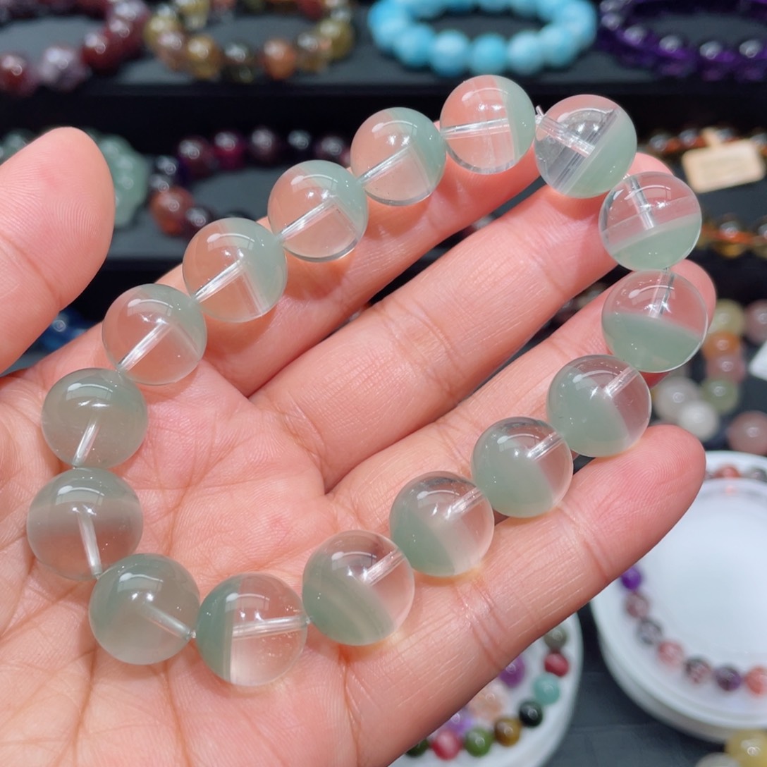 水晶手链未镶嵌幽灵手链，晶体通透