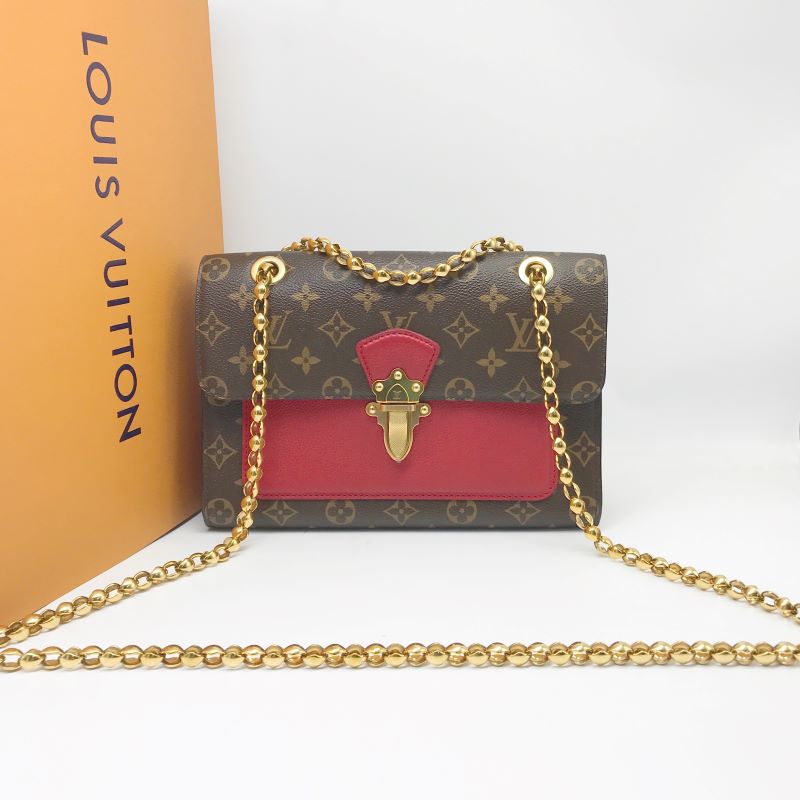95新 LouisVuitton/路易威登 洋诚二手 LV老花拼红维多利亚