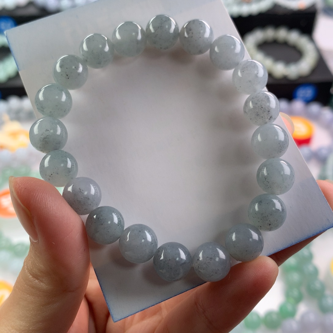 翡翠未镶嵌手链卡9.8