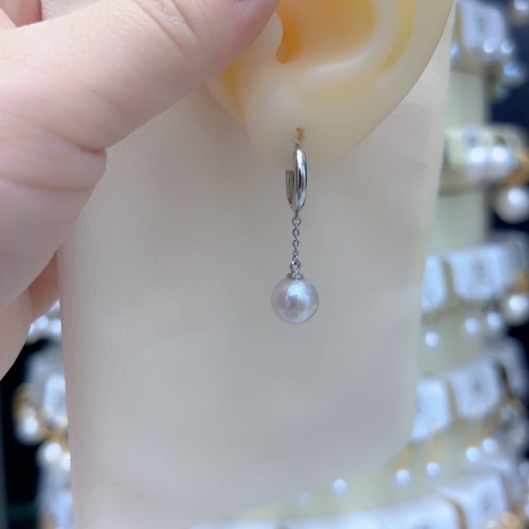 淡水珍珠耳饰银S925镶嵌