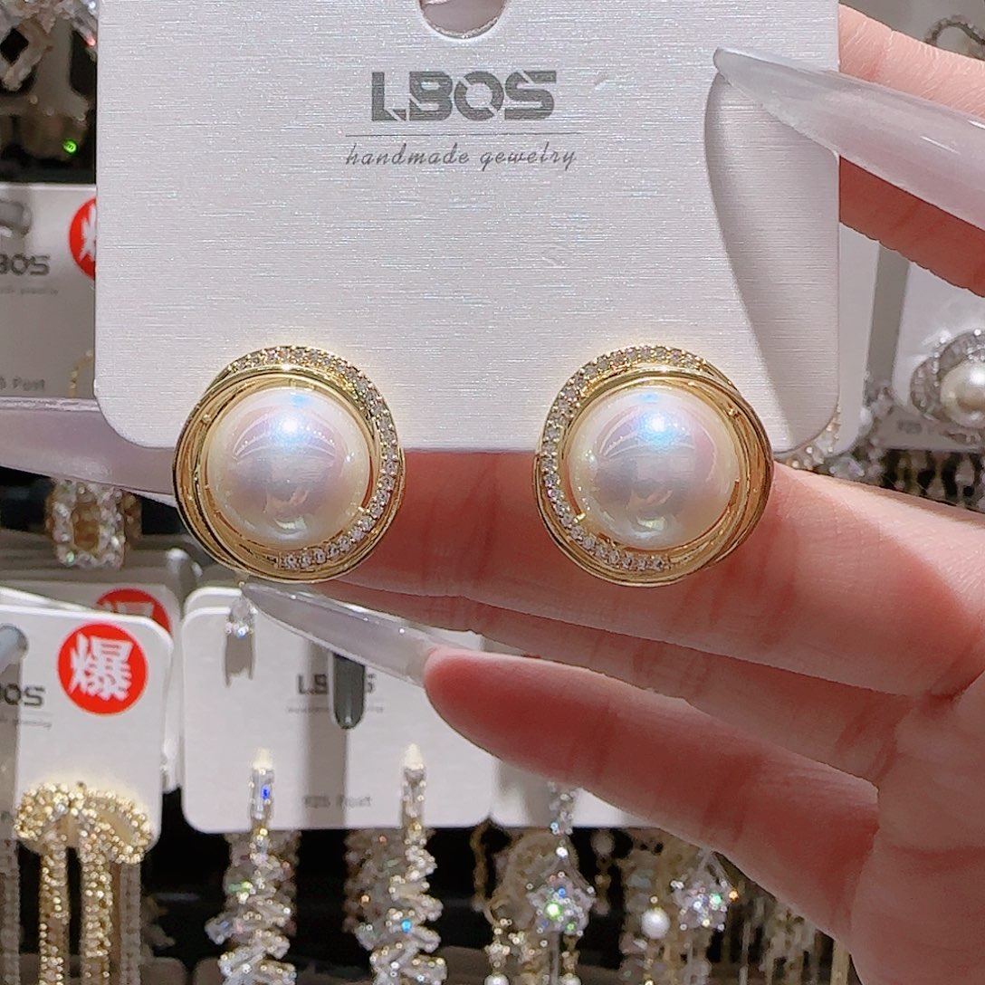 锆石铜合金925银耳环