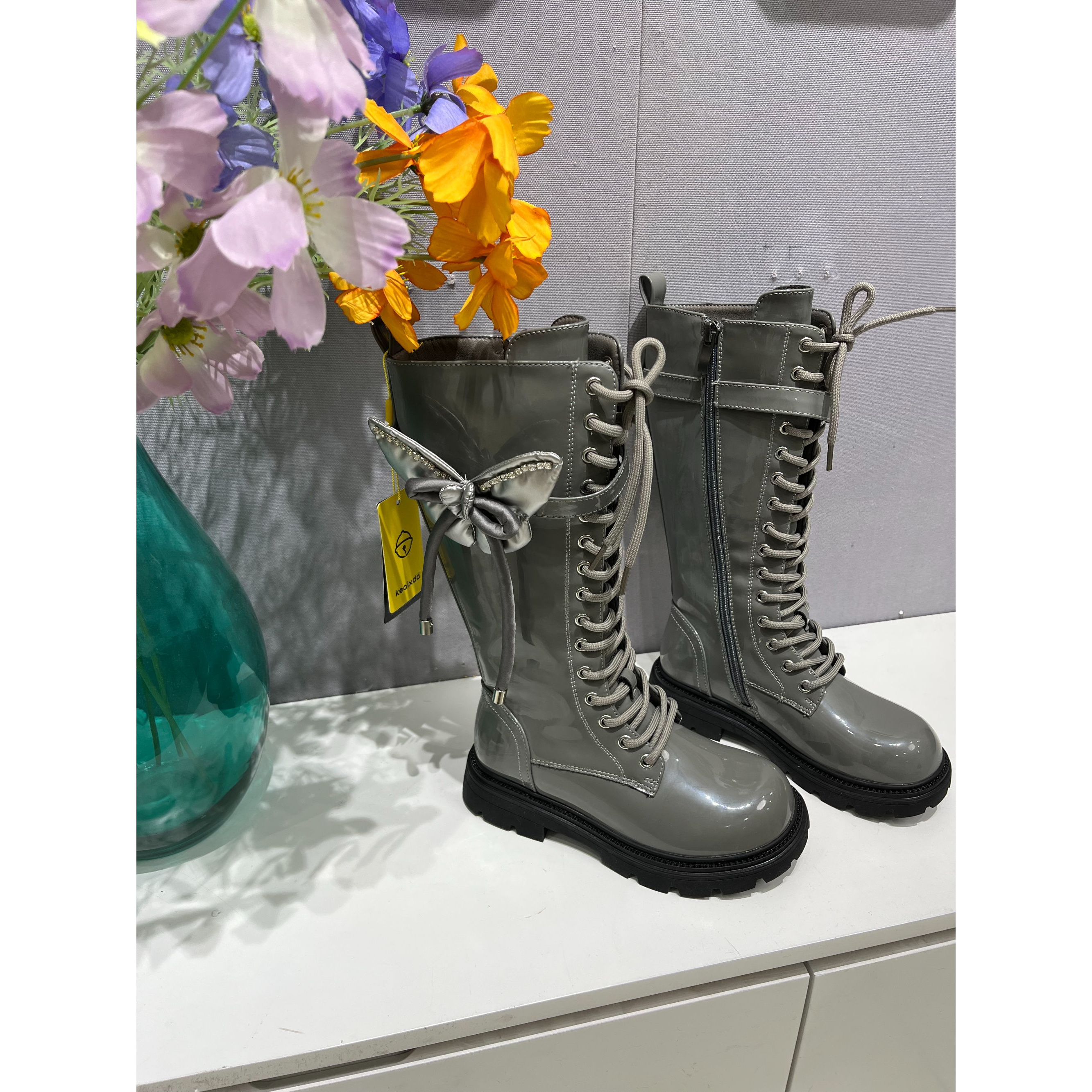 【新疆包邮】68280时尚长靴薄棉 女童乌市发货厚底冬季