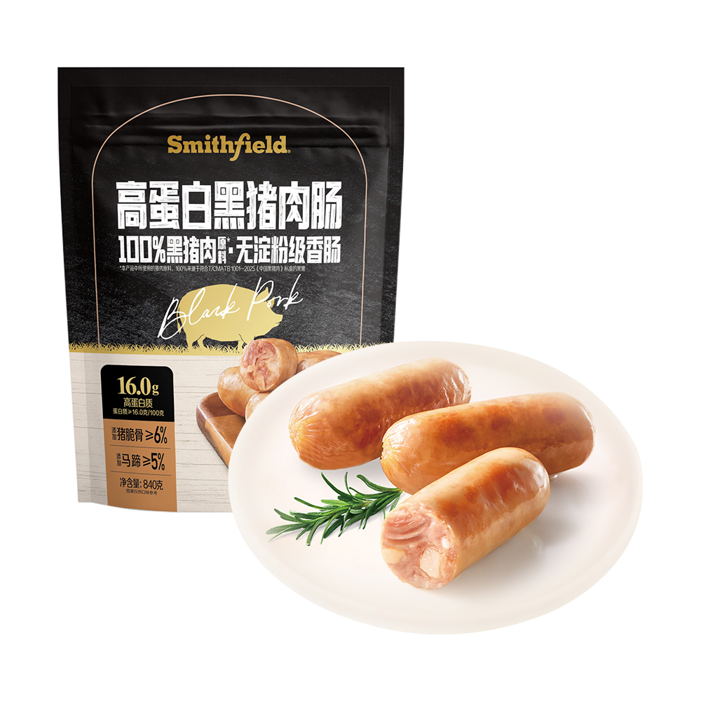 史蜜斯 Smithfield高蛋白黑猪肉肠 840g