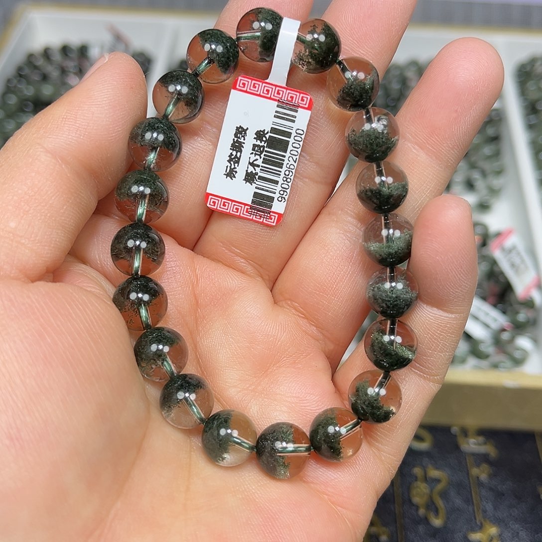 水晶未镶嵌手串绿幽灵手串