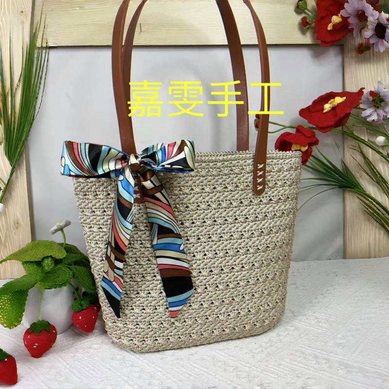 新款手缝菜篮子手工diy包包（拍一份包含2团线+全套材料）