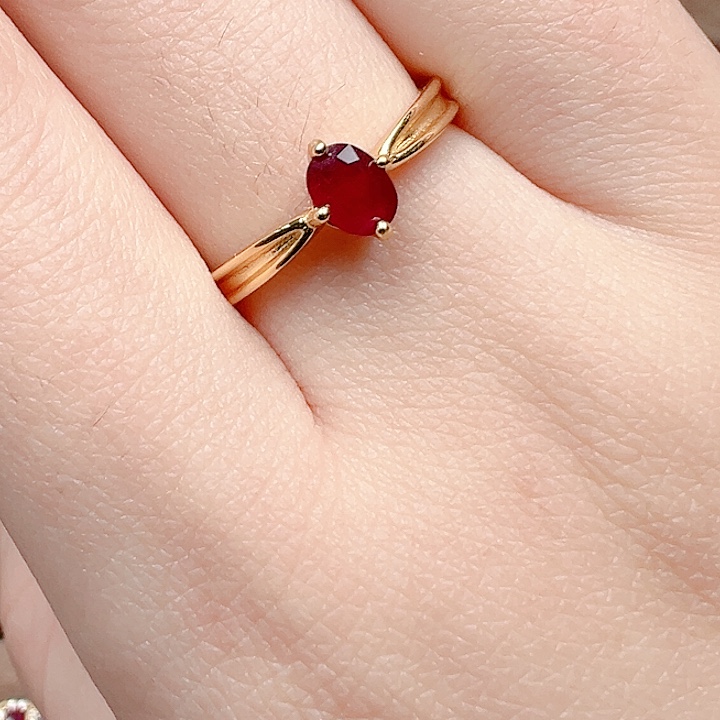 银S925镶嵌戒指红宝石