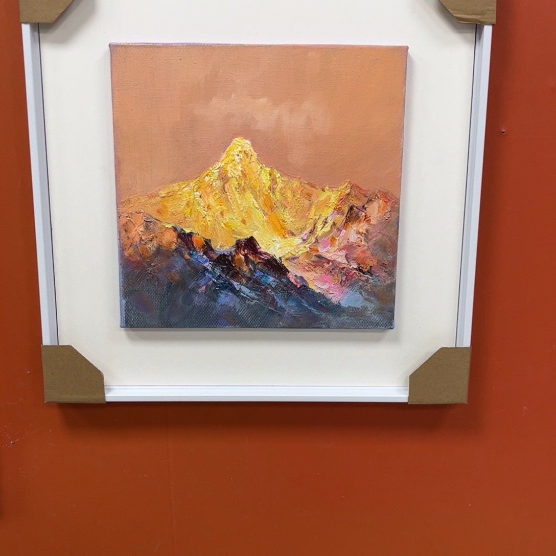 手工手绘精品油画带框50+50尺寸