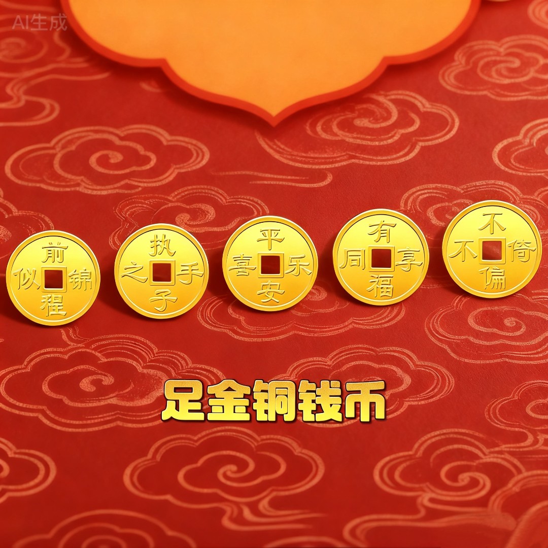 金汇富 铜钱币 1g金币 足金9999投资金币送礼收藏佳品