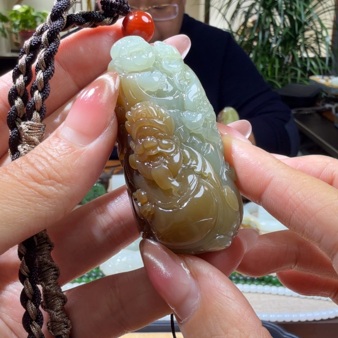 和田玉手把未镶嵌泡**芙