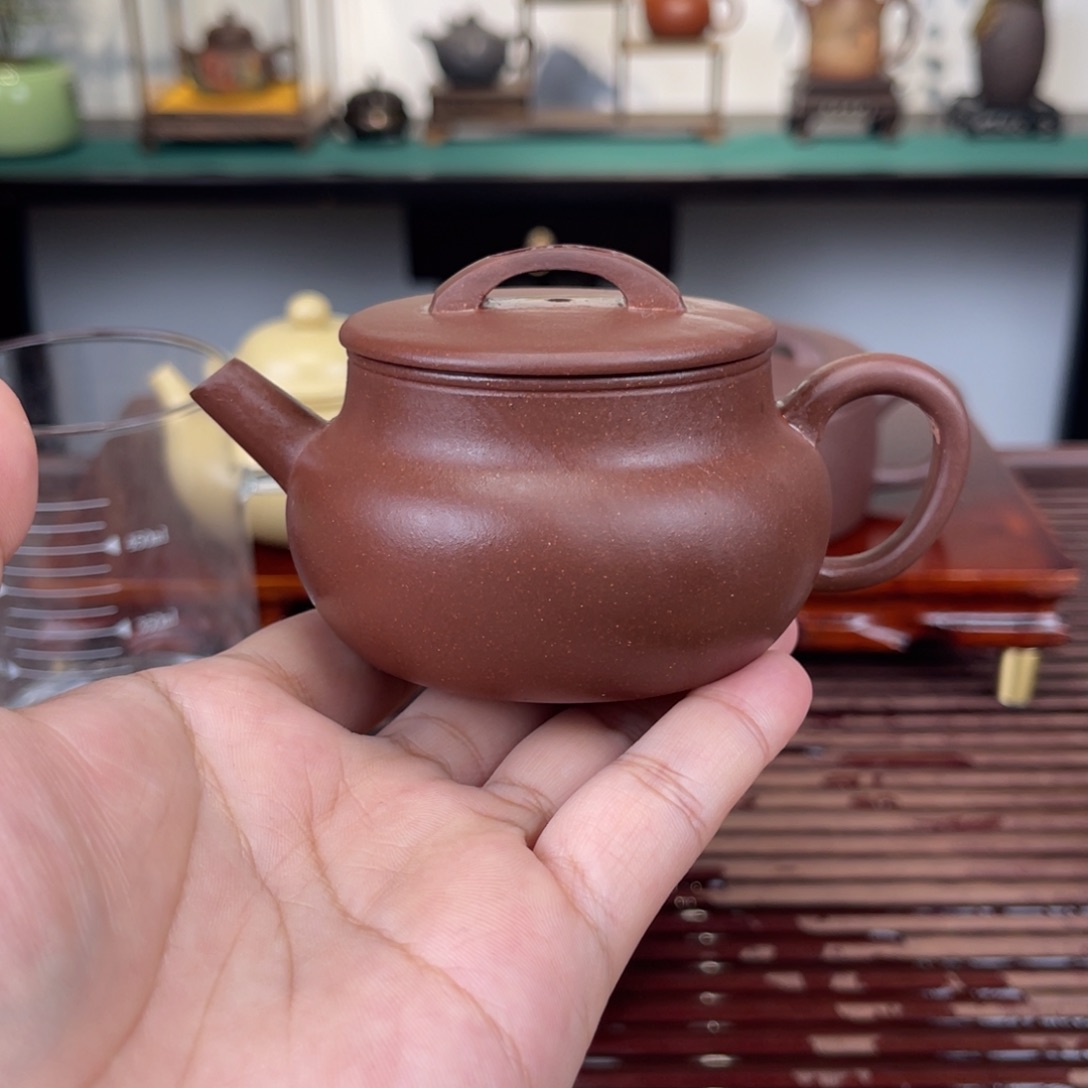 紫砂茶壶150毫升半手工紫泥汉瓦
