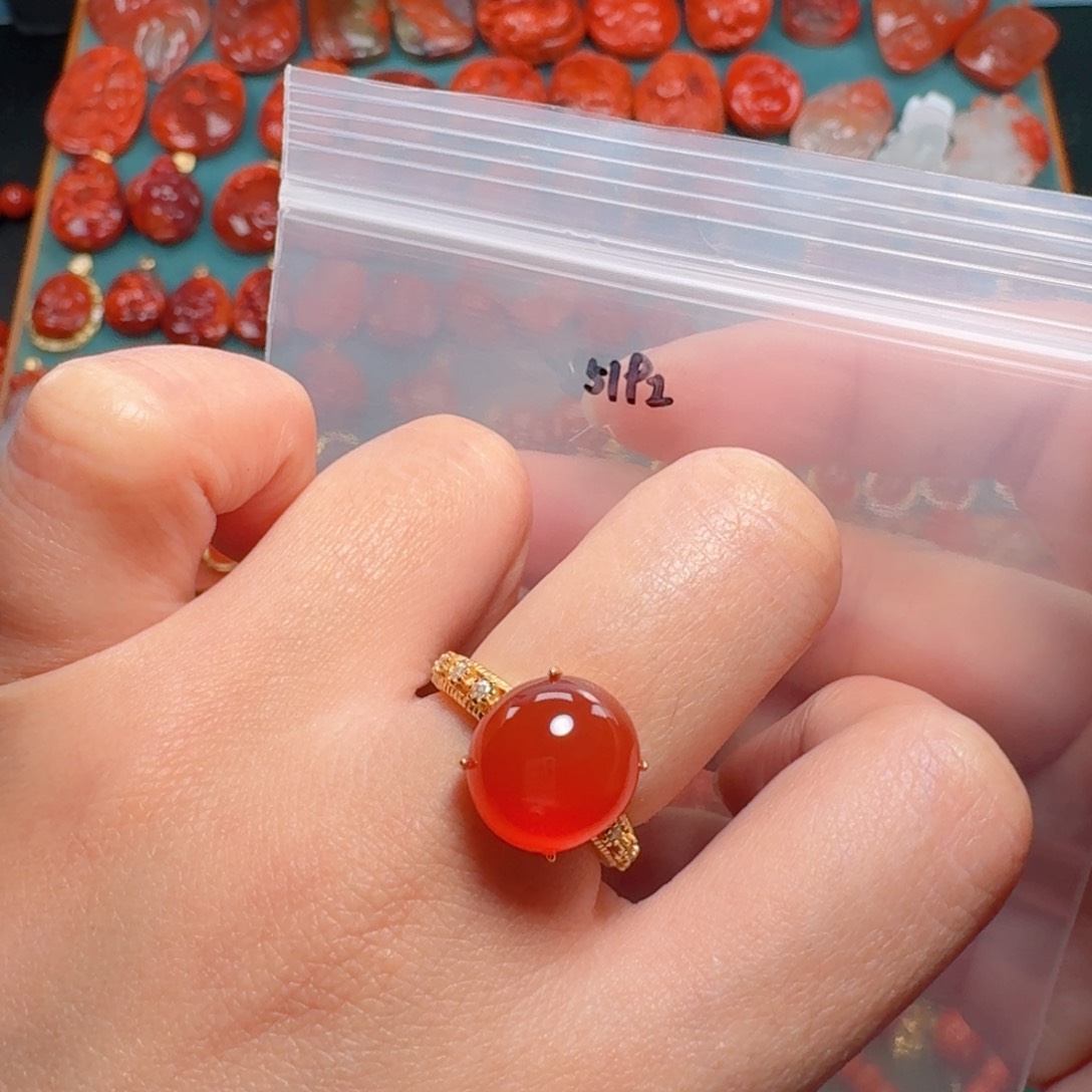 南红玛瑙南红 银S925镶嵌