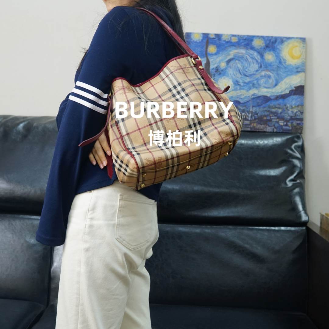 95新 BURBERRY/博柏利 巴宝莉/格纹单肩包/WJ01811061/1061