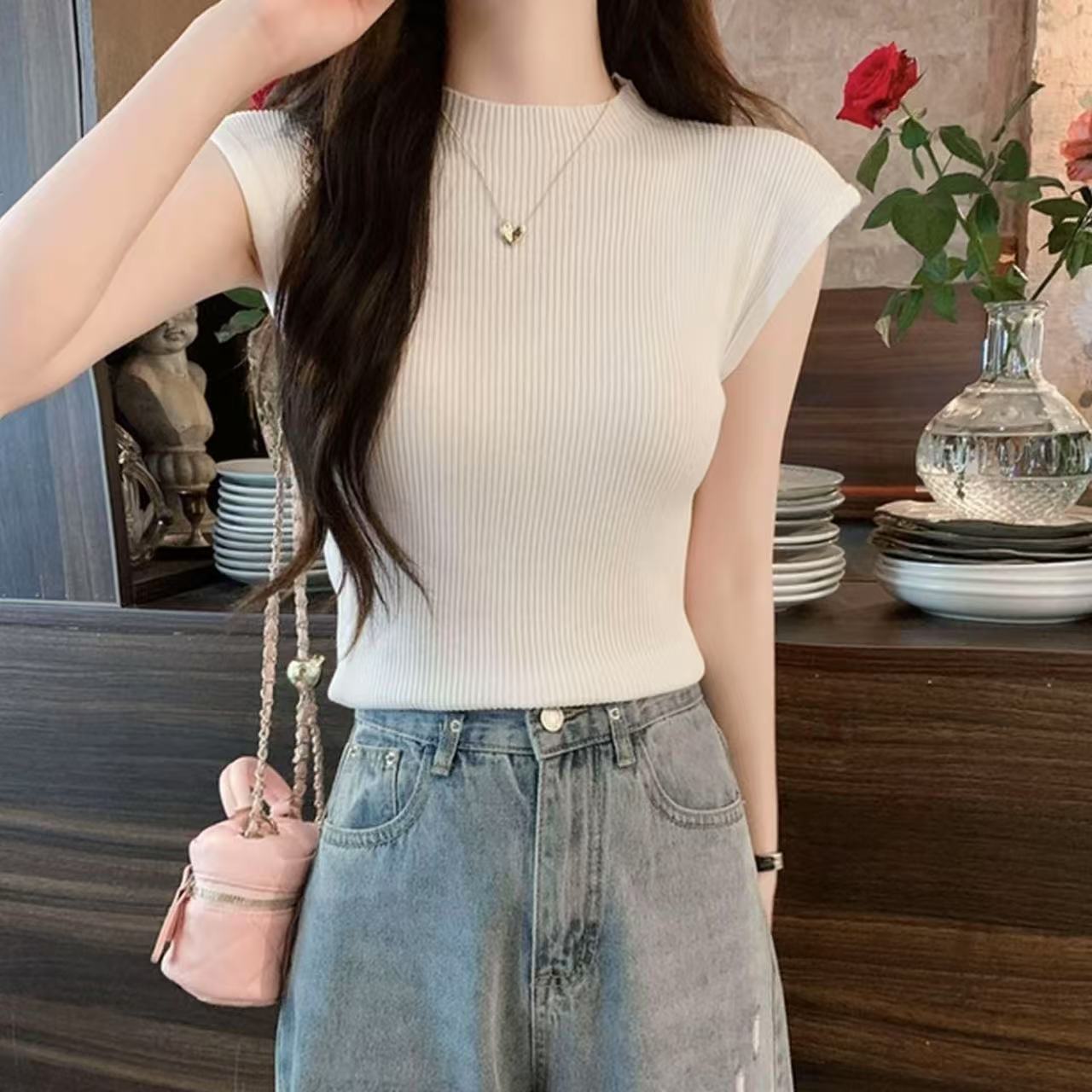 【YZ•衣系列】NN595-时尚女装设计感T恤显瘦x休闲设计师宽松