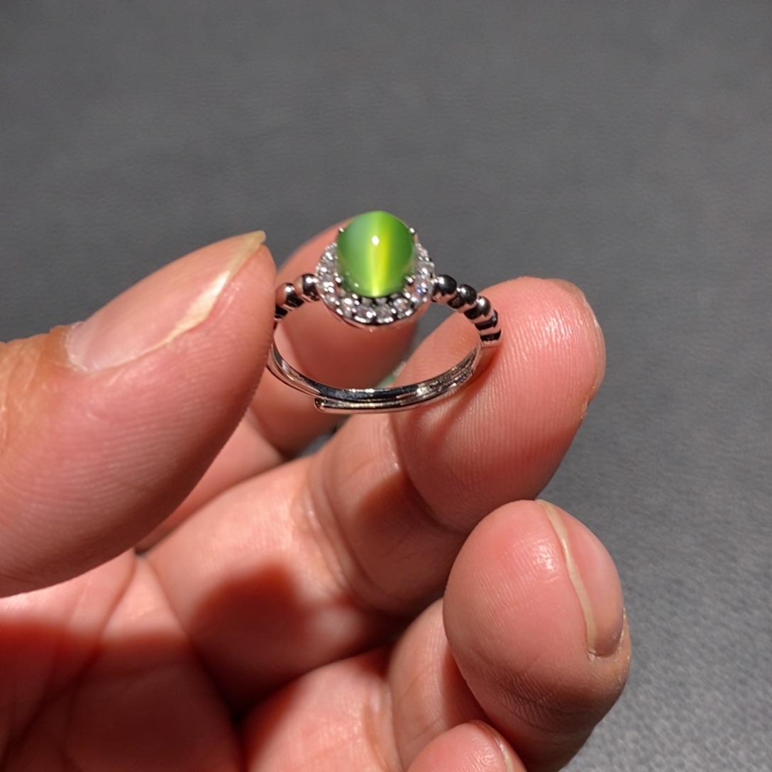 和田玉（碧玉）戒指未镶嵌花***丽