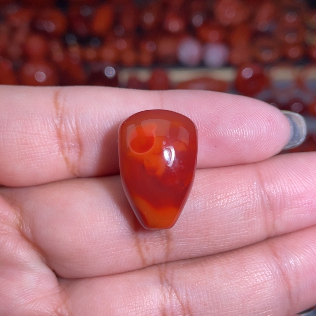 南红玛瑙未镶嵌瓦西火焰三通卡14