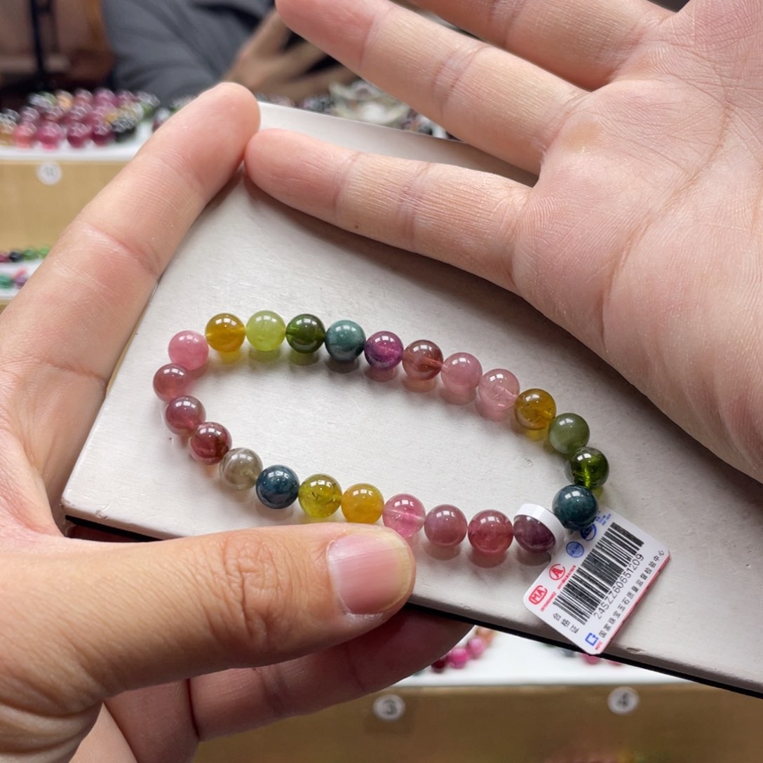 碧玺手串未镶嵌7.5mm.mmmmmmmmm