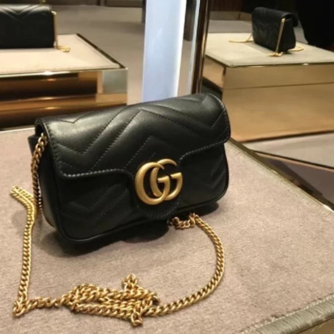 95新 GUCCI/古驰 Gucci黑金马蒙迷你 25120161-07