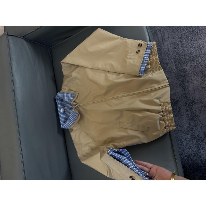 Z162 小清新翻领格子夹克拼接上衣学院风外套