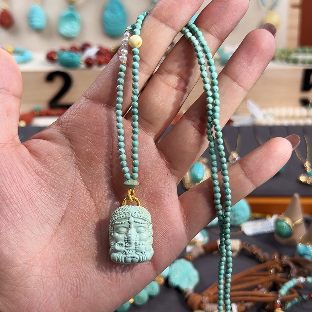 绿松石未镶嵌套链象神套链