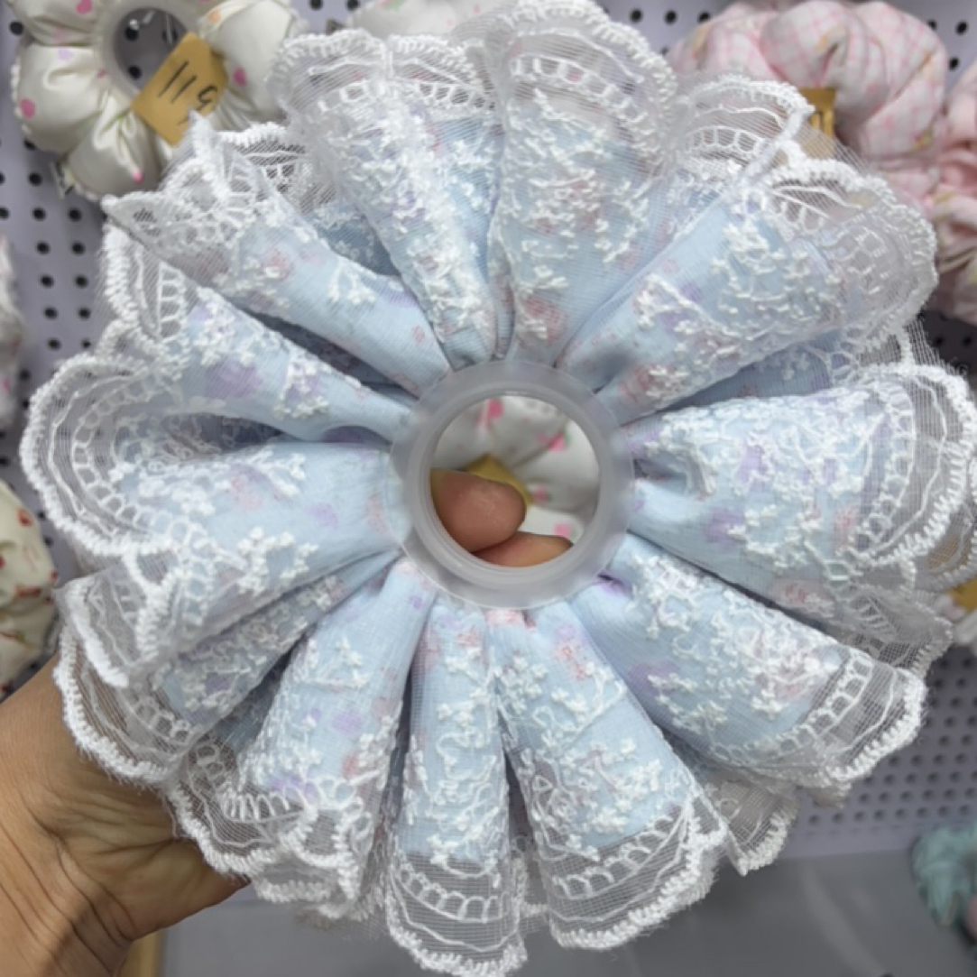 甜美风女日韩发圈韩版发绳头饰四层花边时尚清新百搭宝宝皮筋发饰