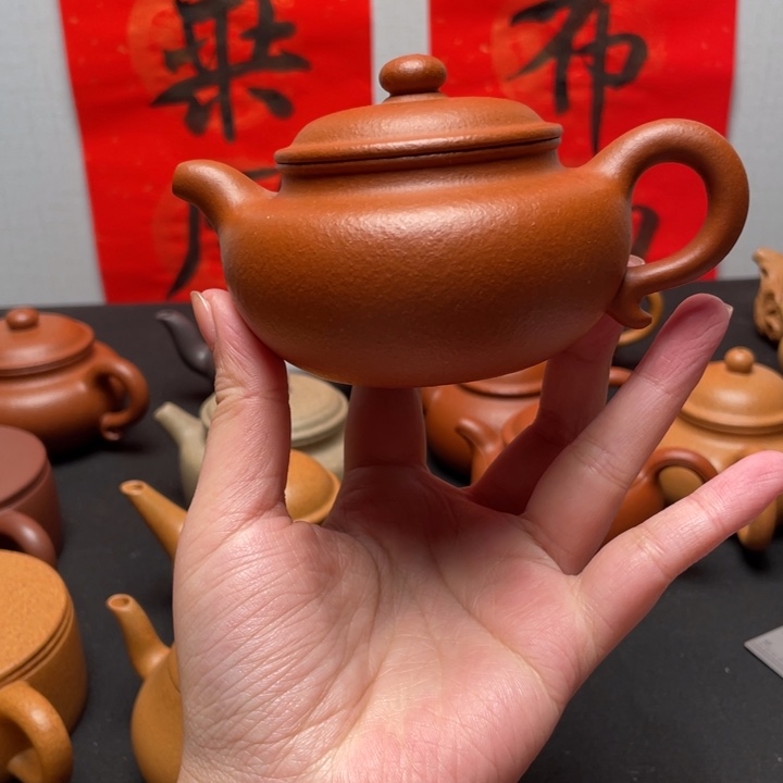 紫砂壶全手工红降坡