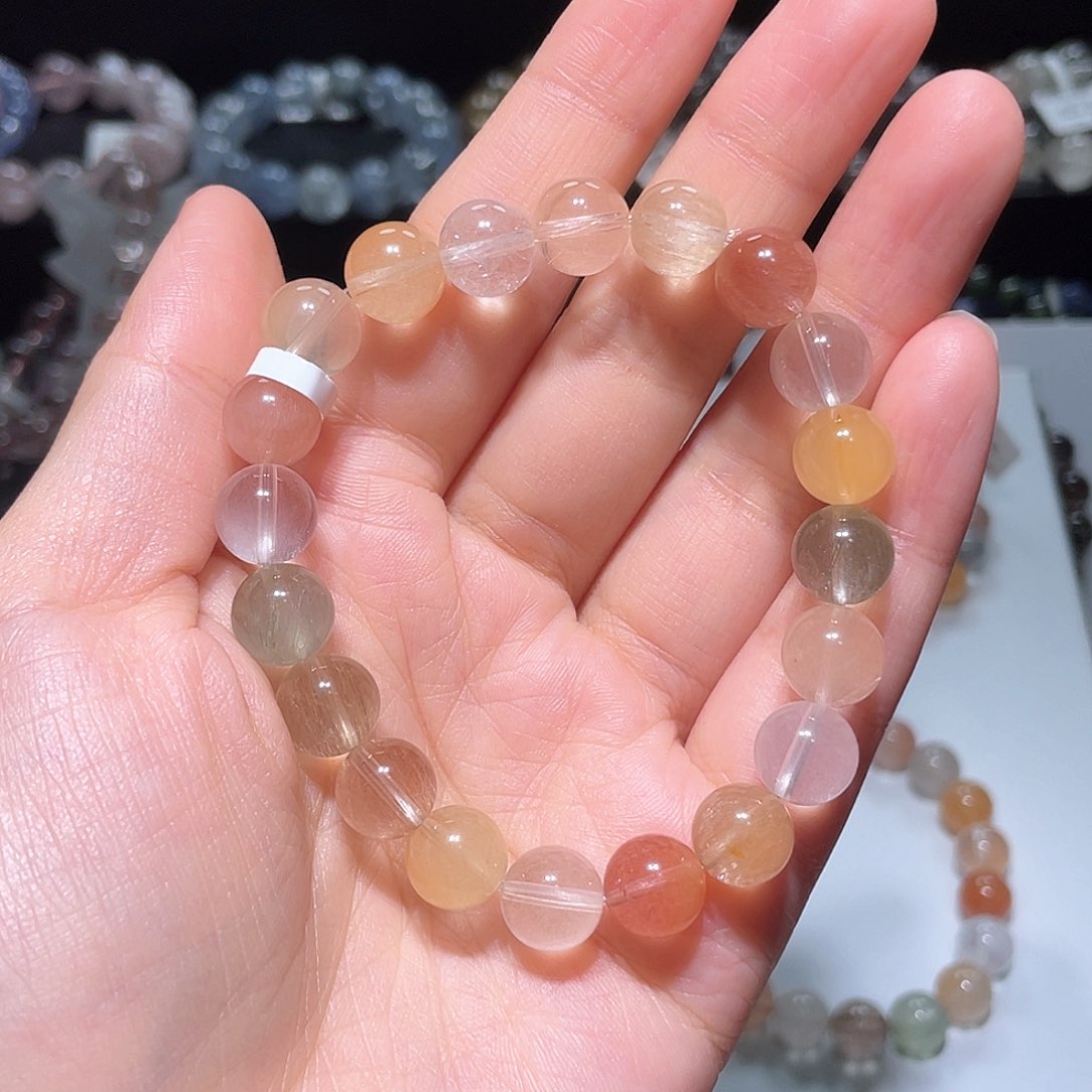 水晶手链未镶嵌小*宇兔毛手链，晶体通透