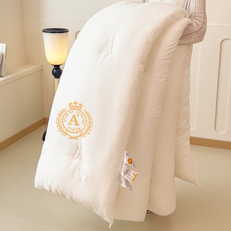 新款A类提花大豆被刺绣冬被加厚保暖大豆纤维被子双人被芯绣花