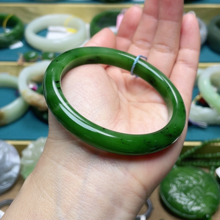 和田玉手镯56+圈口 编号55未镶嵌