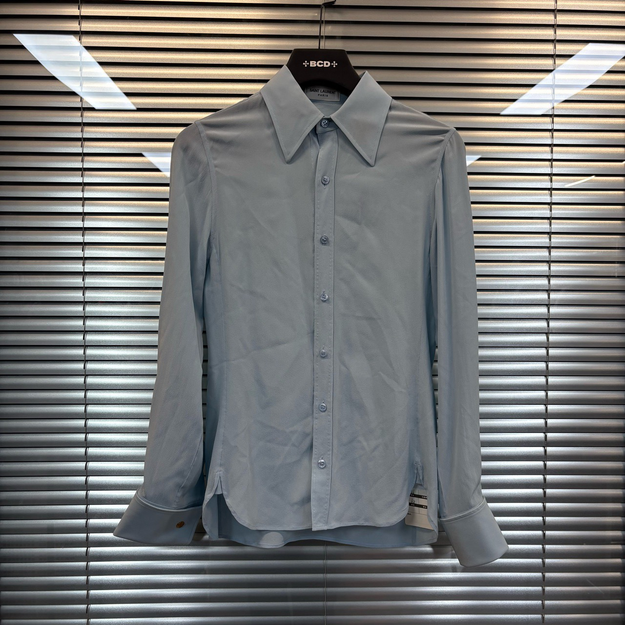 圣罗兰/YSL/真丝长袖衬衫金色袖扣/尺码34/98新/bc005135