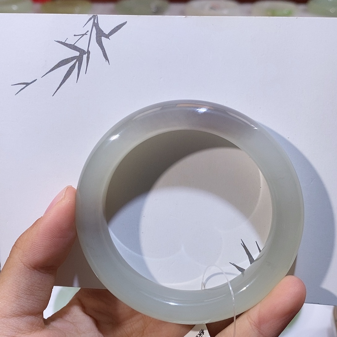 未镶嵌手镯和田玉一口紫 冰紫