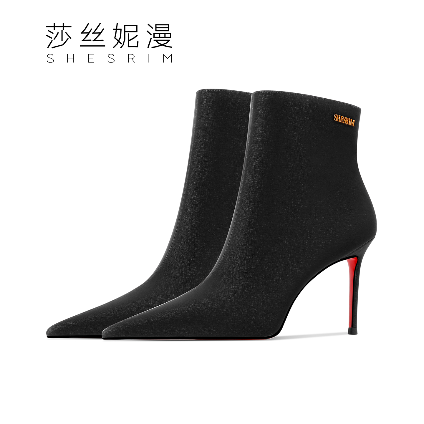 169-高跟尖头弹力靴袜靴不累脚高跟靴单靴秋冬细跟气质时尚黑色