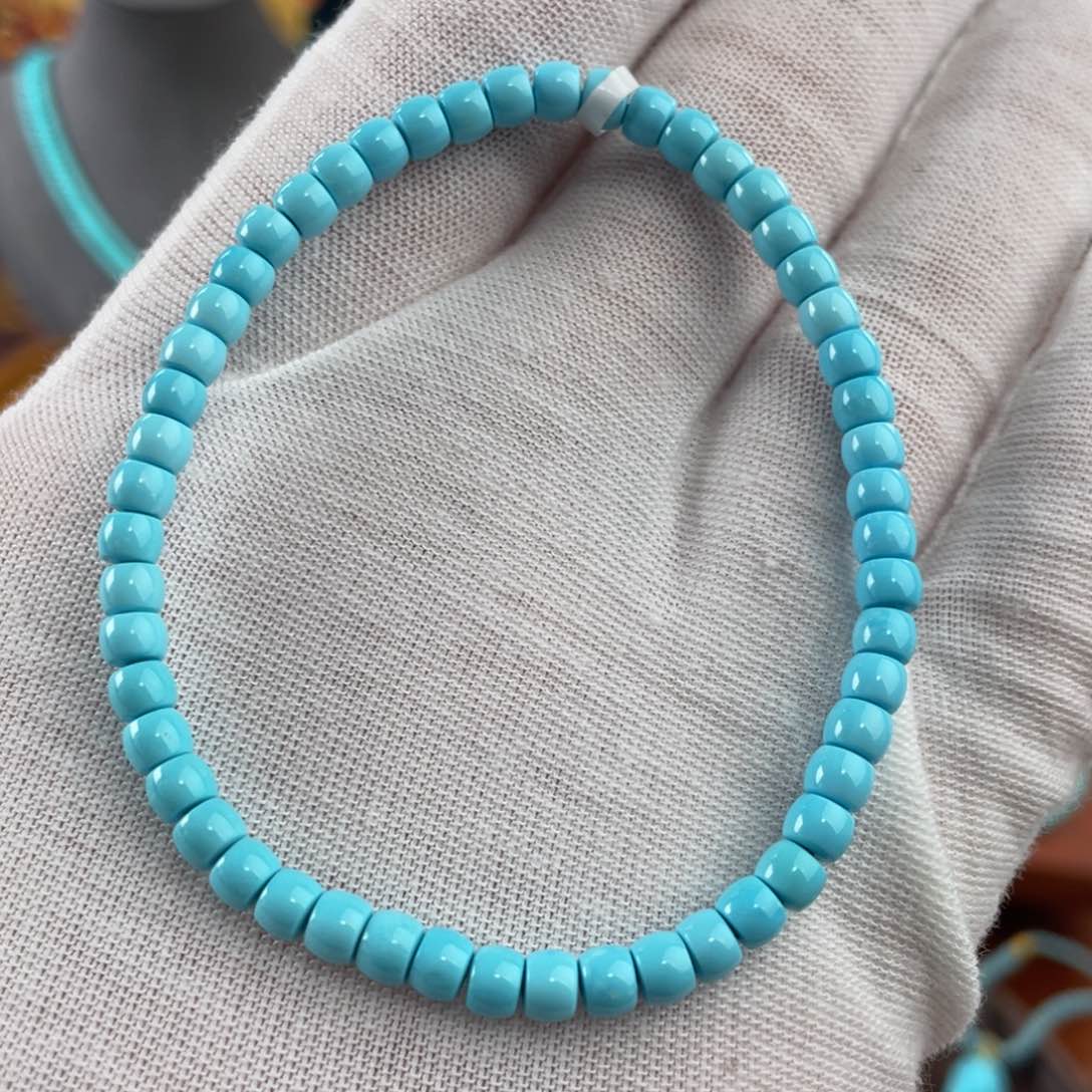 绿松石手链未镶嵌云盖寺精品直切卡4+