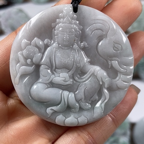 翡翠颈饰未镶嵌普贤菩萨福利