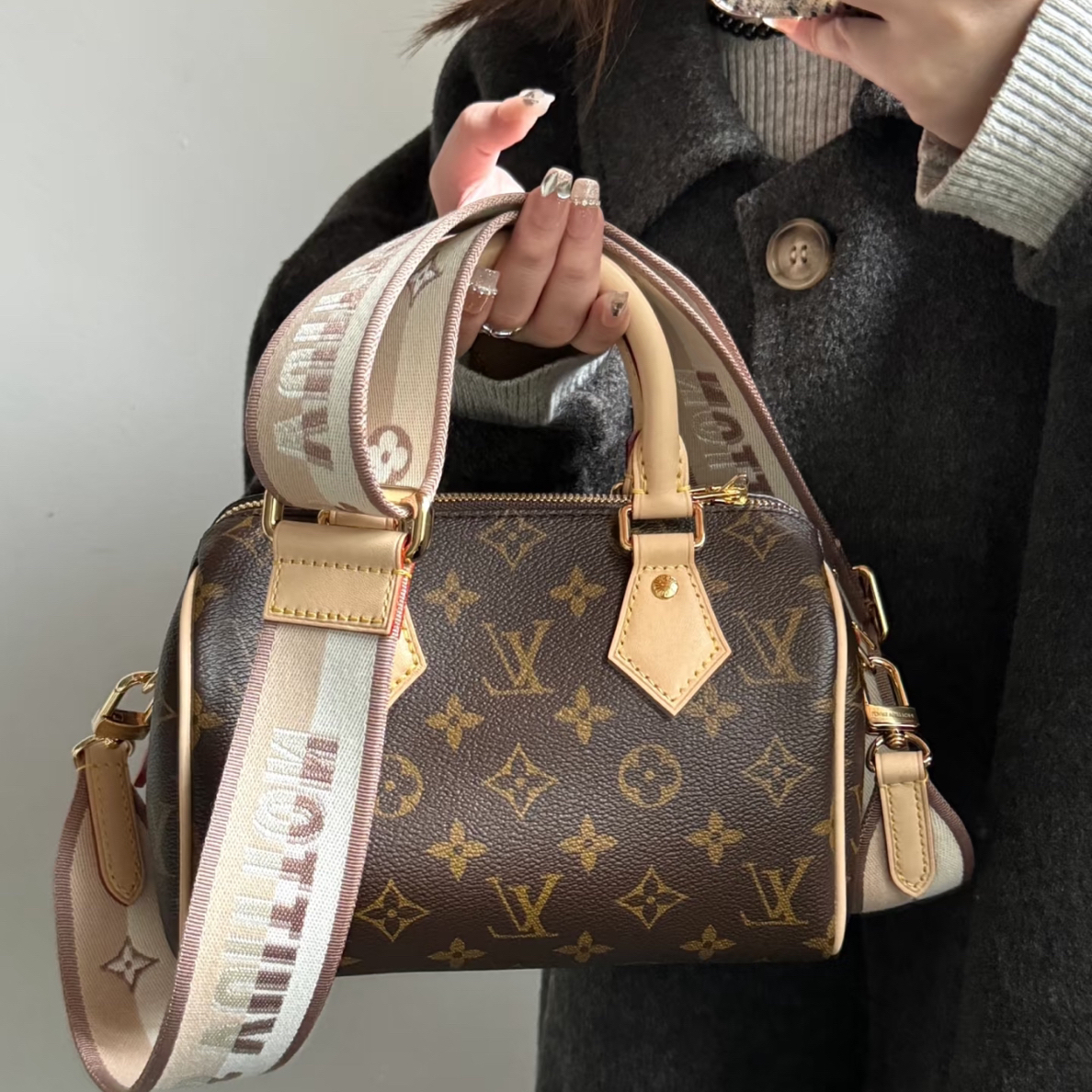 95新 LouisVuitton/路易威登 lv speedy20老花单肩包/严选