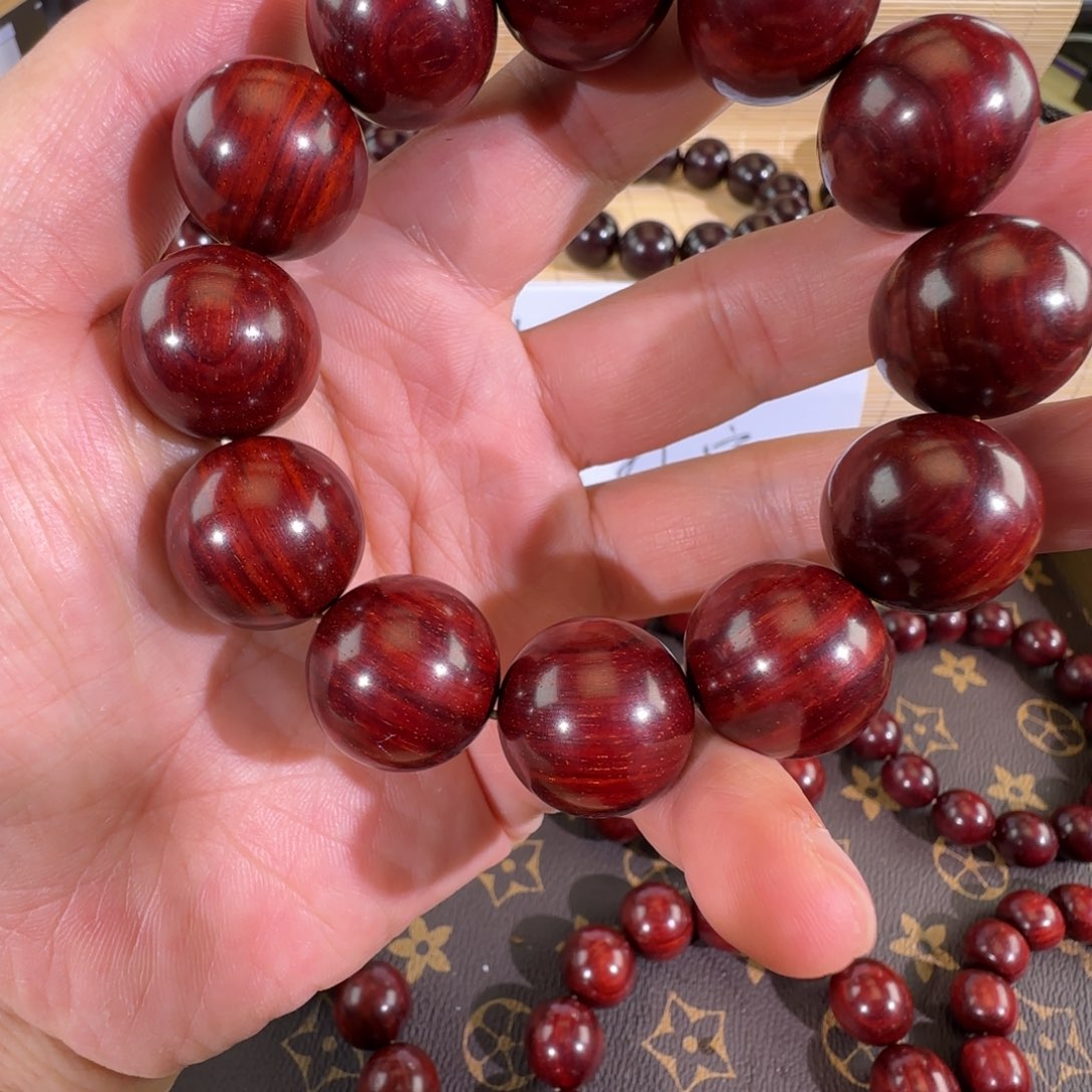 檀香紫檀（小叶紫檀）原汁原味鸡血红顶泥水波带金星2.0