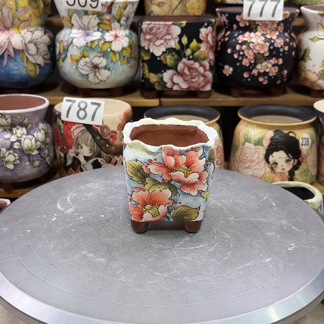 景德镇炫彩手绘口6.5高8.5